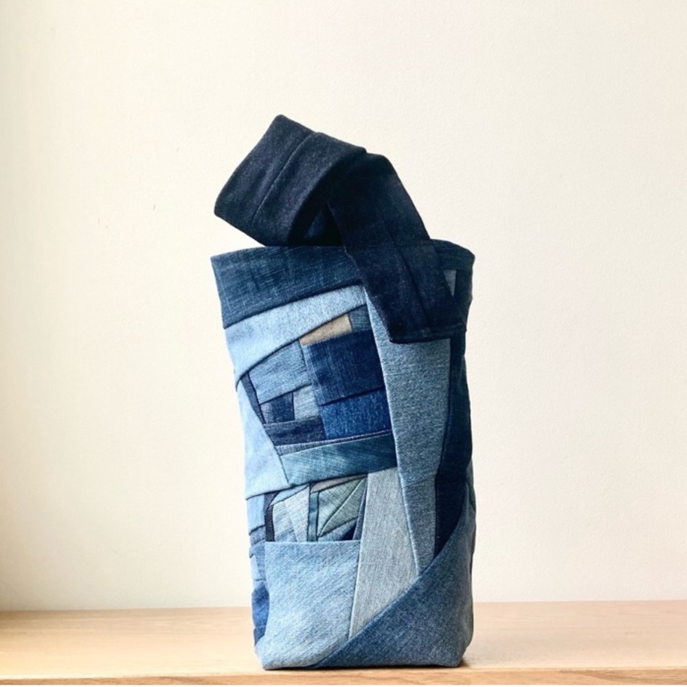 joodito origami boro patchwork japanese sling shoulder bag tote upcycled denim